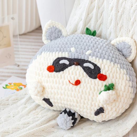 苏苏姐家萌趣动物抱枕胖胖云版手工diy编织钩针毛线团抱枕材料包预 商品图2