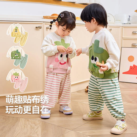 【萌趣卡通】嘟嘟家宝宝套装春季新款男童卫衣裤子春装女童两件套★ 商品图2