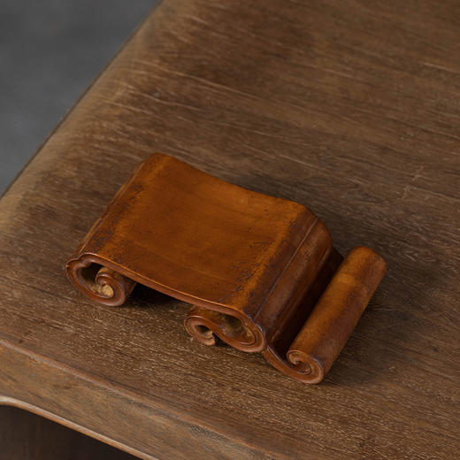 清	黄杨木整挖如意云纹墨床 商品图4