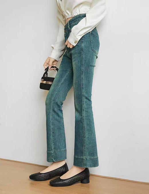 515-3 烘干 优雅方头 柔软镂空羊皮 3cm暴走粗跟 夏天凉快的单鞋 号很足我穿36 35-40 商品图7