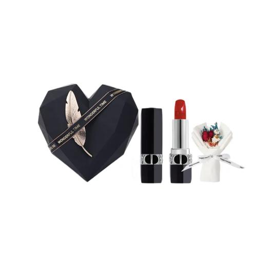 【香港直邮】迪奥烈艳蓝金全新经典口红3.5g 砰然心动黑曜礼盒 商品图0