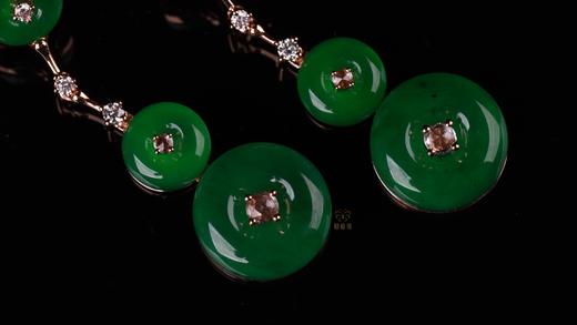 【事事圆满】满绿翡翠耳坠大EZ12504016W 商品图5