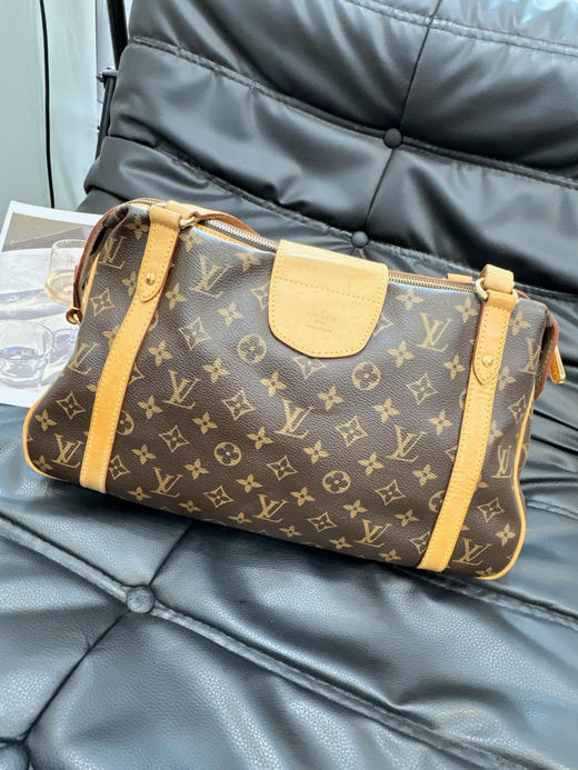 LV 中古 老花 金扣 Stresa 单肩包 商品图1