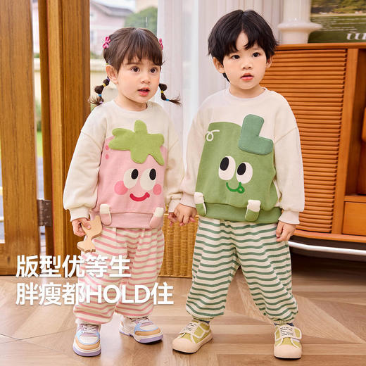 【萌趣卡通】嘟嘟家宝宝套装春季新款男童卫衣裤子春装女童两件套★ 商品图3