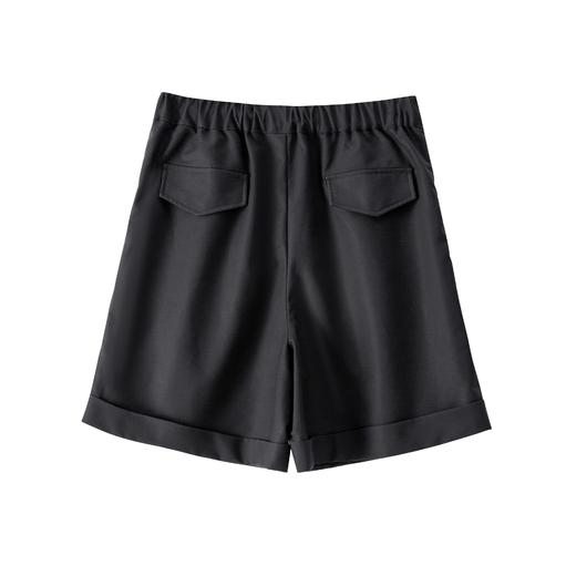 「k」洛诗琳05247纯棉薄款休闲短裤2025夏季高腰抽绳阔腿裤10310 商品图2