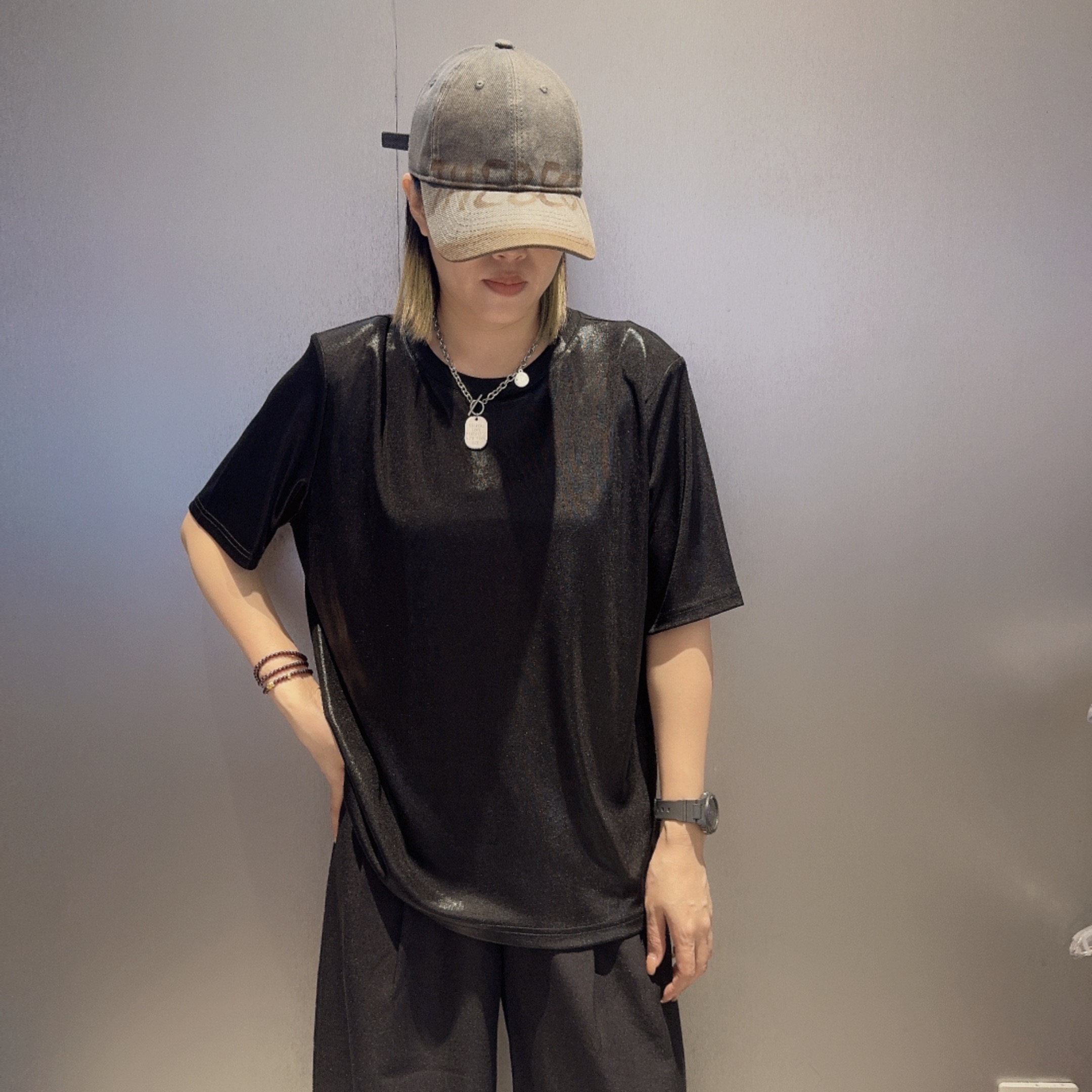 NC&简约百搭宽松小衫50410（黑）夏季152550240321