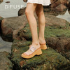 Dfuse迪芙斯2025夏季新款木纹拖鞋耀眼钻扣仙女风坡跟凉拖DFD2110001 商品缩略图1