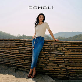 东黎 • 岛屿假日—呼吸牛仔裙 100%莱赛尔女士春夏重磅天丝直筒半裙 5325