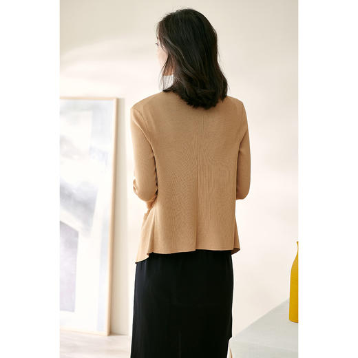 “呼吸感”云南木纤维开衫 七分袖百搭空调衫 透气舒适 亲肤吸湿 外搭七分袖针织开衫不规则外套女0944 商品图7