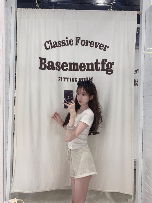 金蘑菇菇 XS码娇娇韩女 /  韩系乖甜设计感小灰裤 商品图0