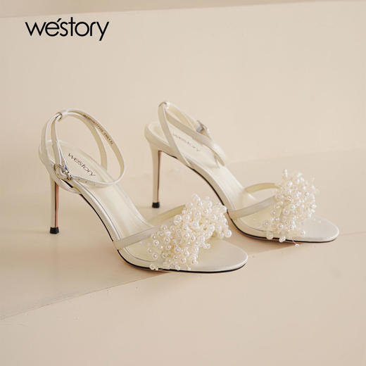 Westory2025年夏季高跟圆头珍珠凉鞋W25BG62771 商品图0