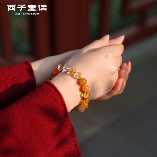 优选丨【灵隠景区直发】灵隠文创多宝水晶手串天然黄发晶草莓晶绿玛瑙手链五行平衡男女情侣手串 商品图3