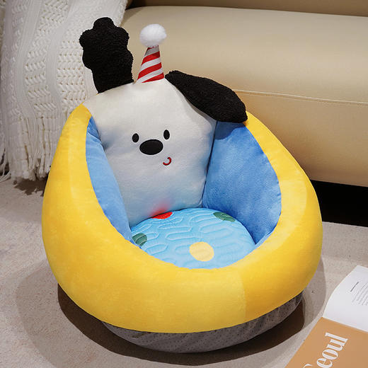 【多巴胺翘耳小狗蒲团坐垫】冰丝懒人小沙发蒲团坐垫家用地上榻榻米坐墩靠背一体加厚屁垫夏季。ry 商品图4