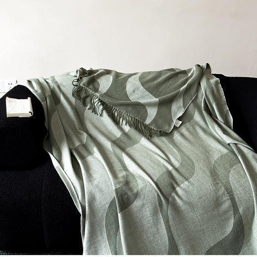 自然醒百搭时尚沙发毯样板间搭毯床尾毯航空流苏毯卧室披肩毯办公室午睡毯轻奢高级感百搭盖毯MT 商品图10