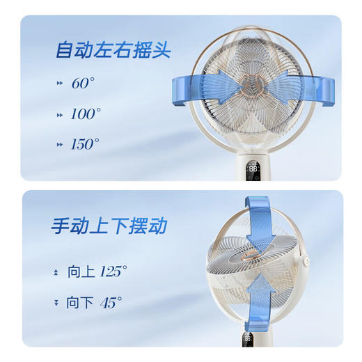 Morphyrichards摩飞直流变频电风扇可升降循环扇MR3702 椰奶白 商品图3