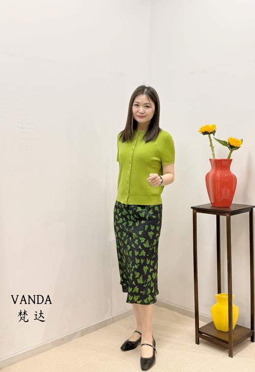 绿色印花桑蚕丝半裙 商品图2