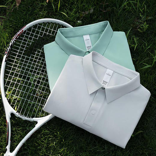 凉感夏季男士轻奢翻领短袖T恤速干网孔设计polo衫   HLS-GF81033 商品图2