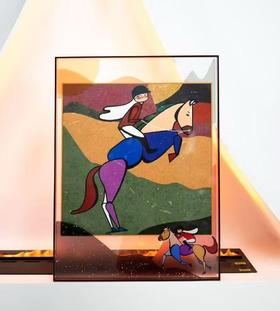 贾伟《如花马术-1》丝巾版画