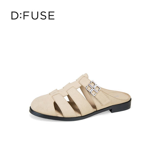 Dfuse迪芙斯2025夏季新款包头拖鞋条带镂空穆勒拖平底博肯凉拖DFD2110042 商品图6