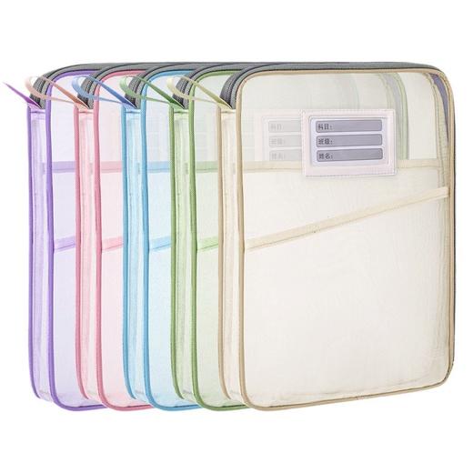 【学习收纳神器📚】新款L型设计更加人性化 加厚三层分类袋，试卷科目一袋搞定！拉链设计超方便，容量大到装下你的学霸梦✨加厚款三层大容量学生手提试卷分类袋 网纱三层科目袋  收取更方便 商品图4