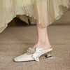阿么手工女鞋水钻优雅女士百搭宴会鞋子官方正品法式穆勒拖4.7CM 商品缩略图3