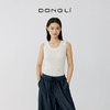 东黎 • 岛屿假日—空气动力 桑蚕丝山羊绒女士春夏抽条U领背心 2077 商品缩略图1