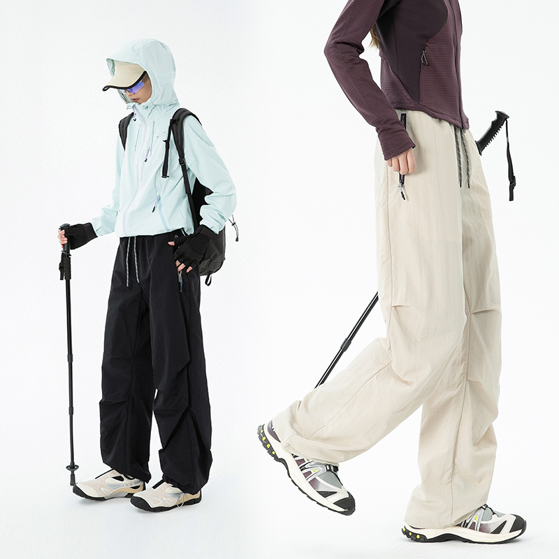 LUCKY DEER情侣款防泼水时尚伞兵裤