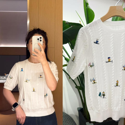 icicl*小禾 牛货老客入--【超美的滑雪小人短袖针织衫】 商品图0