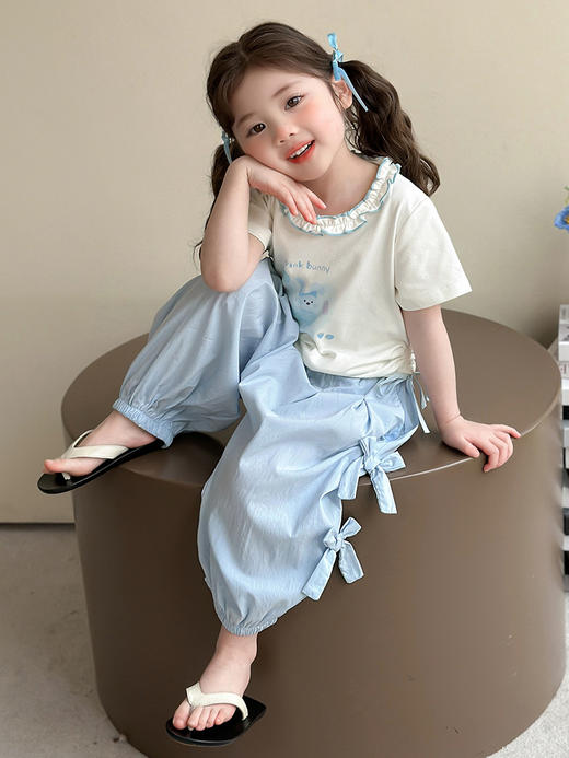 【YW】无忧购儿童装夏季两件套卡通兔子套装D222-1(截单后3-5天发货) 商品图3