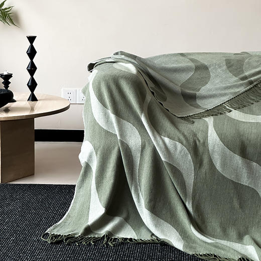 自然醒百搭时尚沙发毯样板间搭毯床尾毯航空流苏毯卧室披肩毯办公室午睡毯轻奢高级感百搭盖毯MT 商品图8