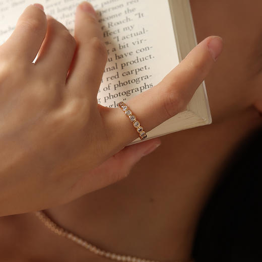 【毛晓彤&万妮达同款】Lagomist拿铁系列 | 金/银砂糖网球戒指（港码12-14） 商品图2