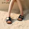 Dfuse迪芙斯2025夏季新款复古拖鞋金属扣一字带勃肯鞋凉拖女鞋DFD2110056 商品缩略图2