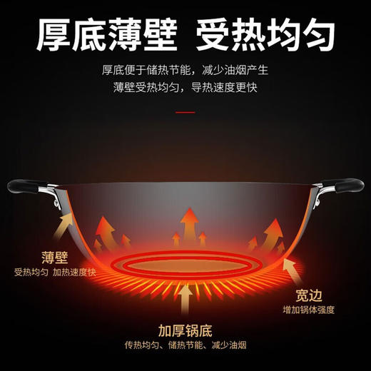 苏泊尔（SUPOR）铸铁锅双耳无涂层深型大口径炒锅FC32Y1炒菜锅 商品图2