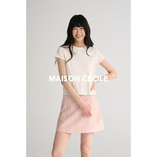 MAISON CECILE夏日四色/亚麻显比例A字内里裤衬防走光半身裙 商品图1