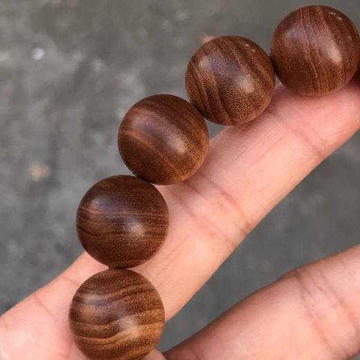 【青山特惠】1.5*15颗 焦糖味 正区黑肉级老山檀虎皮纹手串 L35 商品图2