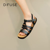 Dfuse迪芙斯2025夏季新款舒适镂空罗马凉鞋猪笼勃肯鞋女鞋DFD2115058 商品缩略图2