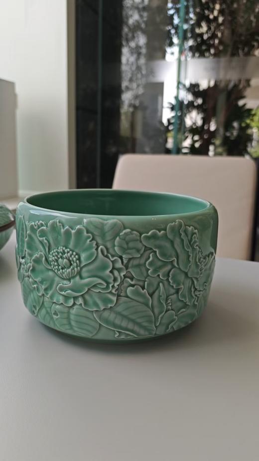 茶花诗文笔洗（梅子青） 商品图0