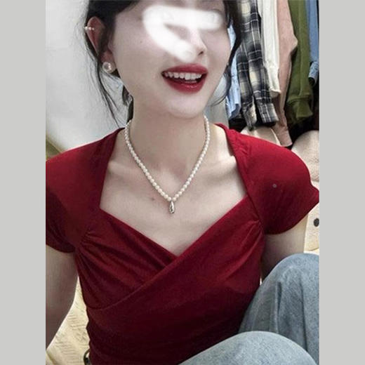 裁缝学苑AS496法式V领短袖T恤纸样修身显瘦上衣样板图纸 商品图2