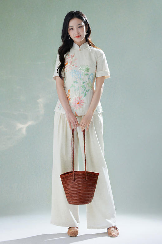 逸红颜明月优选#天然棉麻裤「松弛裤」原生棉麻显瘦叠褶，保留夏日的每一份松弛感 商品图2