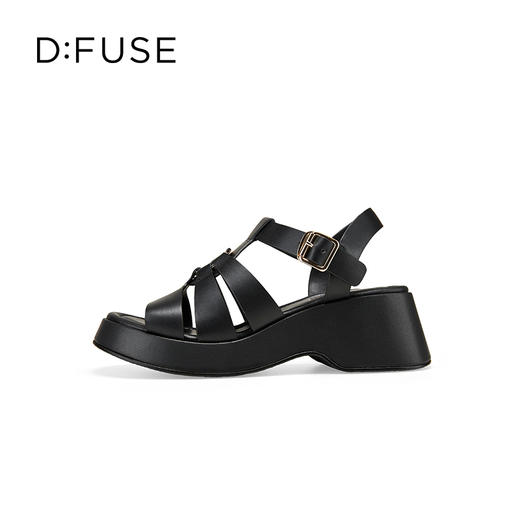 Dfuse迪芙斯2025夏季新款坡跟镂空罗马凉鞋增高厚底外穿女鞋DFD2115100 商品图10