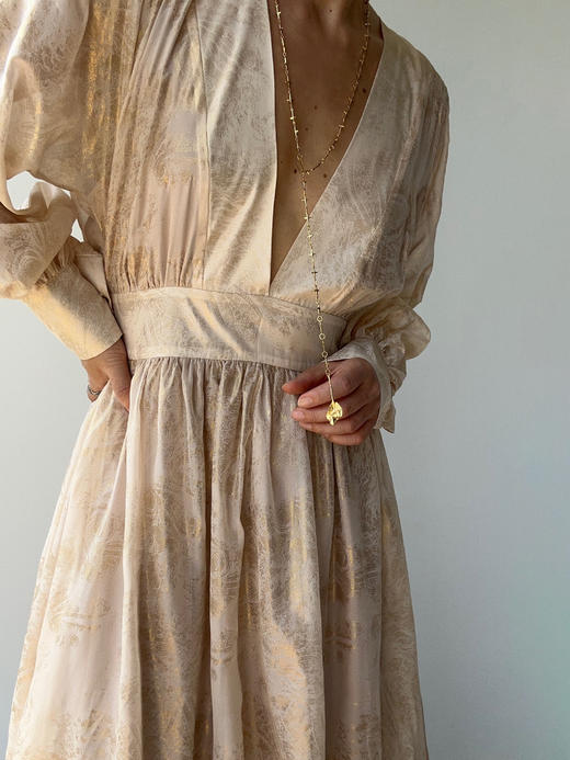 CG｜Kim Dress 深V长袖连衣裙［ 金 ] 商品图1