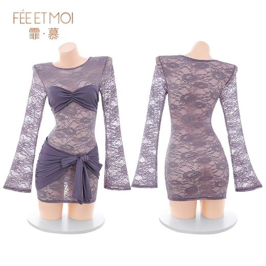 霏慕 纯欲名媛透视长袖连衣裙ZY12 商品图3