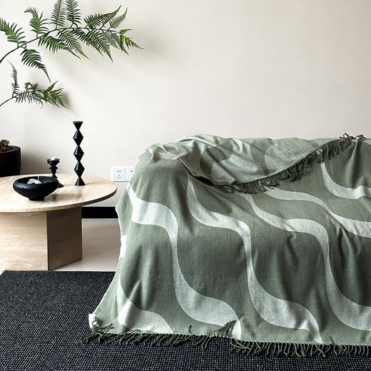 自然醒百搭时尚沙发毯样板间搭毯床尾毯航空流苏毯卧室披肩毯办公室午睡毯轻奢高级感百搭盖毯MT 商品图3