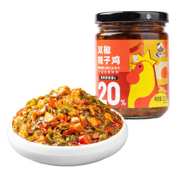 饭扫光下饭菜  双椒鸡肉205g 鸡肉添加量20% 香辣咸菜拌饭拌面佐餐 /粮油调味 /调味品 /中式酱料 商品图0