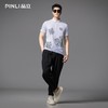 PINLI品立2025夏季新款烫钻修身短袖POLO衫男士商务休闲百搭体恤BG252112091 商品缩略图1