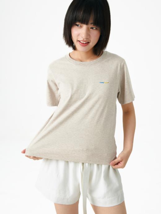 CryingCenter 正肩柔软亲肤彩纱休闲短身T 三原色低调小字logo 商品图4