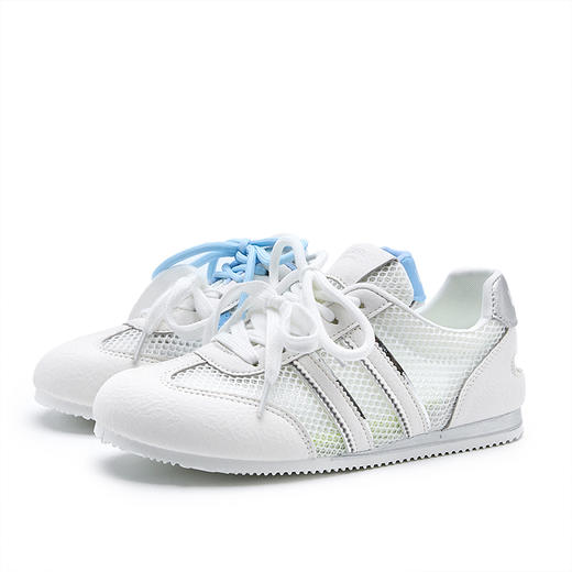 西遇夏季网面德训鞋女新款百搭平底小白鞋透气轻便薄底运动鞋K1256837 商品图4