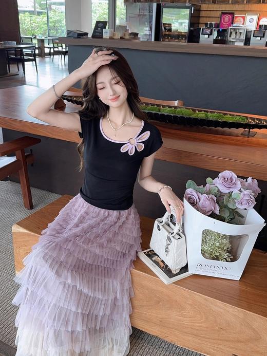 张心子【雏菊镂空T】夏日镂空显瘦收腰气质T恤上衣 U2505032 商品图7