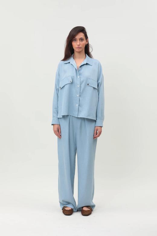 Ginette Garde  ANGELE衬衫 / GABRIEL阔腿裤-浅牛仔蓝 商品图3