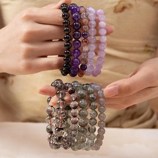 周六福天然黄水晶紫水晶手串绿幽灵超七玛瑙玉髓手链招财生日礼物 商品图4